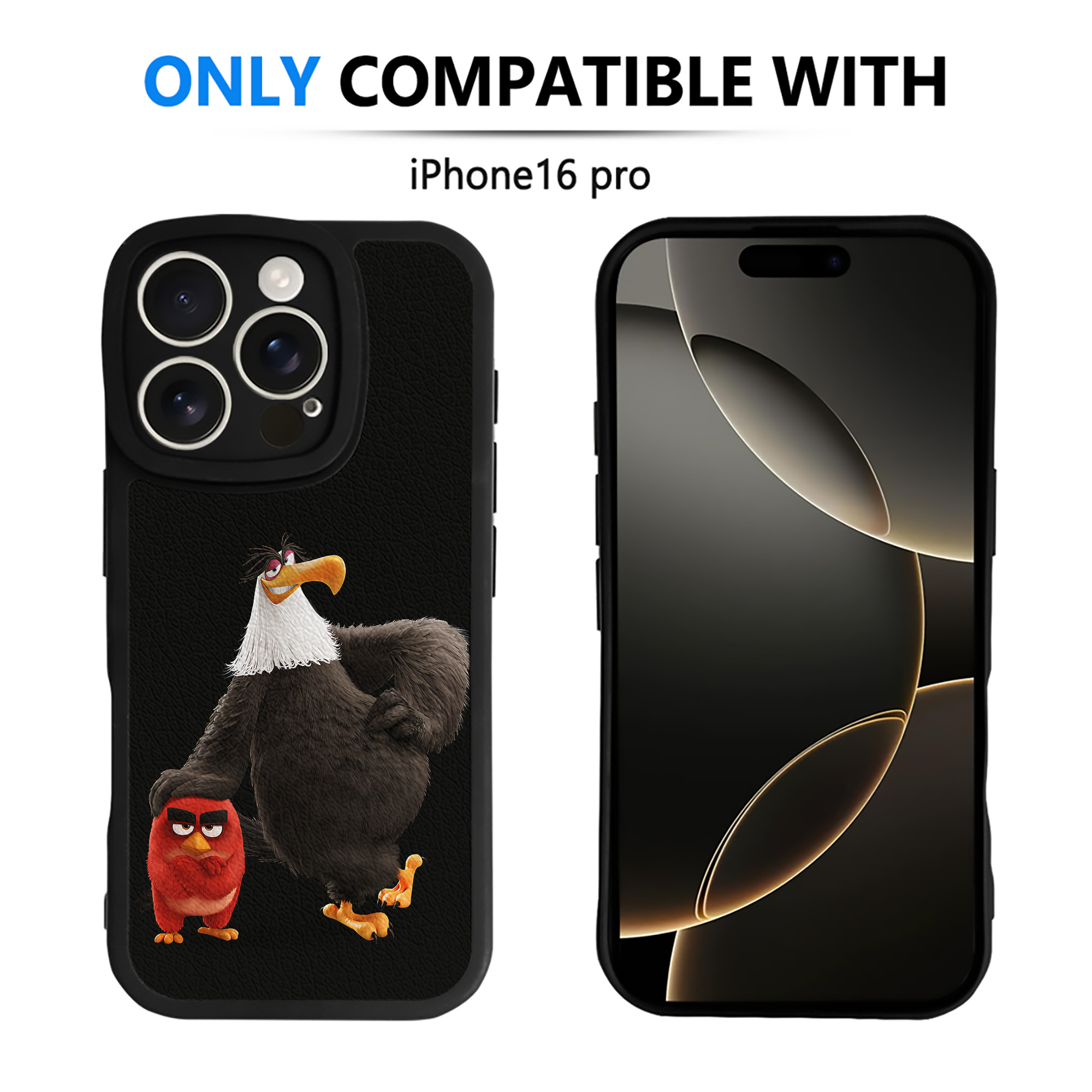 （画像用） Angry Birds アングリーバード 【iPhone 16シリーズ対応】シリコンスマホケース（レザー調） 材質：シリコン